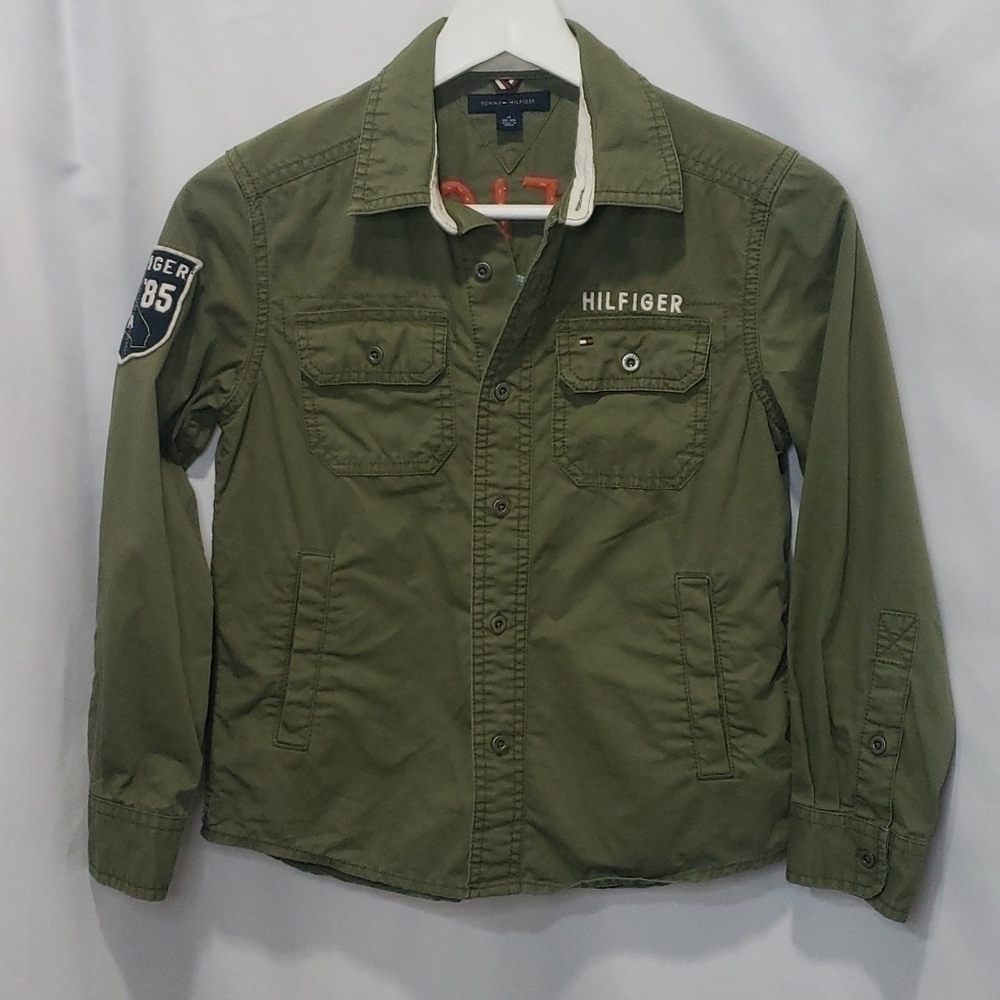 TOMMY HILFIGER Utility Patchwork Surf Club Button Down Army Green